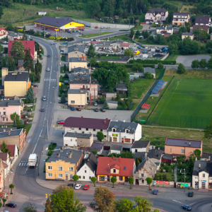 Radzyn Chelminski, centrum. EU, PL, Kujaw- POM. Lotnicze.